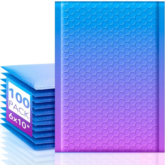 Other - 100 Pack Purple/Blue Bubble Mailers 6x10 NWT